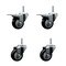 Service Caster 3 Inch Black Polyurethane Swivel 58 Inch Threaded Stem Caster Set 2 Total Lock Brakes SCC-TSTTL20S314-PPUB-BLK-58212-2-S-2 - alternate 1